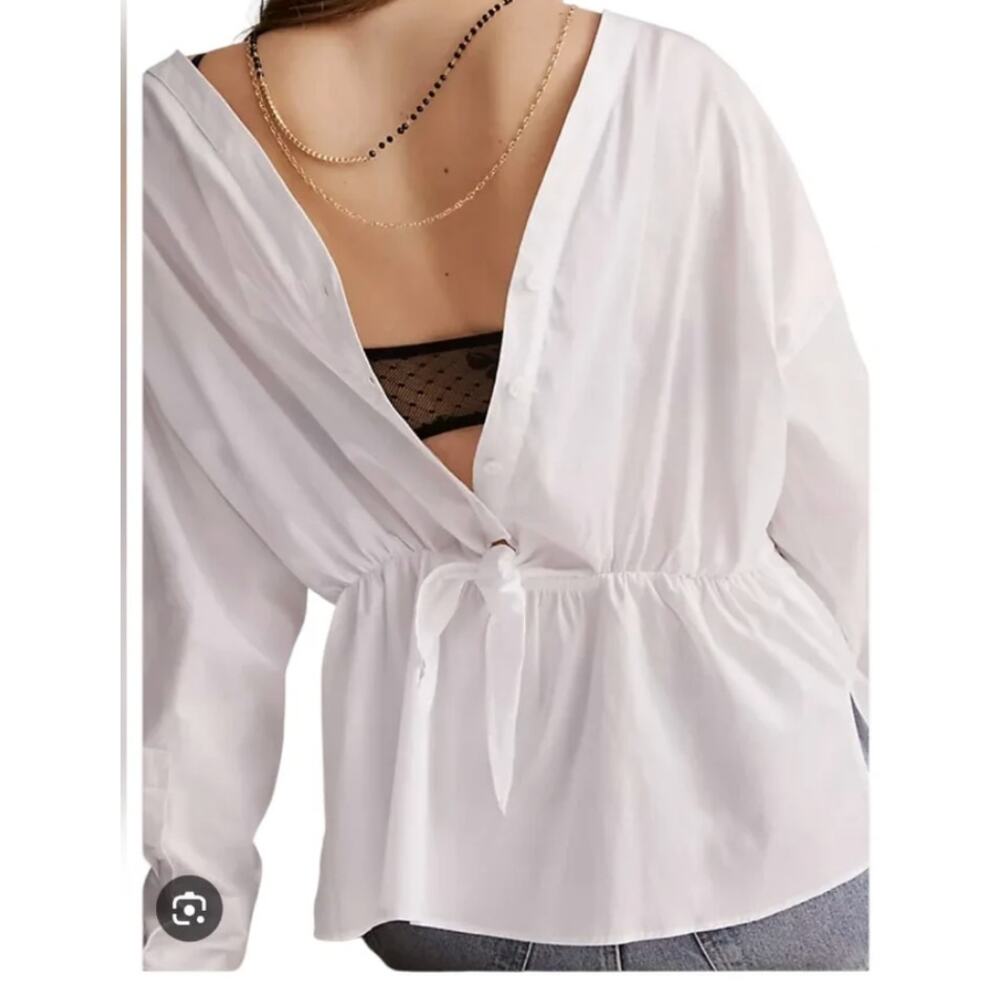 Anthropology Harsham Button-Back Blouse White Size Large
